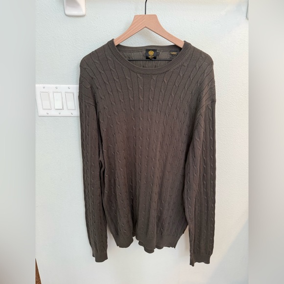 Trump golf Men's Cable Knit Sweater - Olive Green - Picture 5 of 5